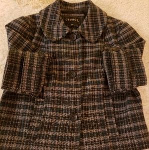 Retro plaid swing/crop jacket